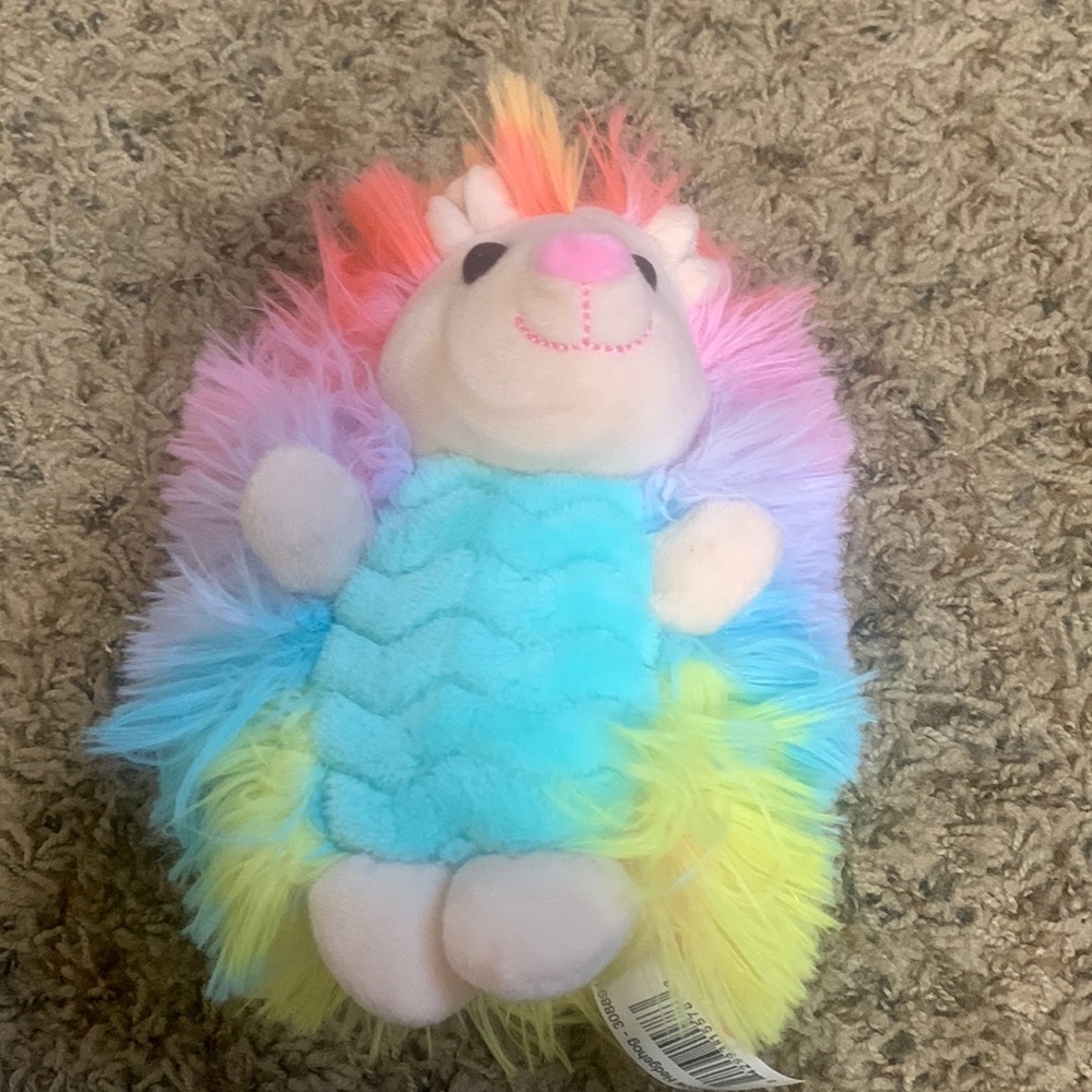6 inch fluffy rainbow hedgehog multicolor from Walmart